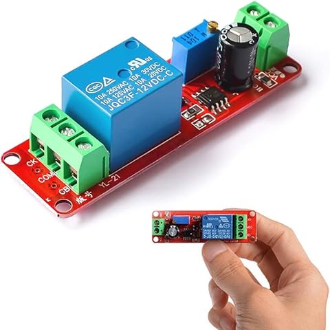 Retoo Módulo de Relé de Tiempo de Retardo DC 12V Cover