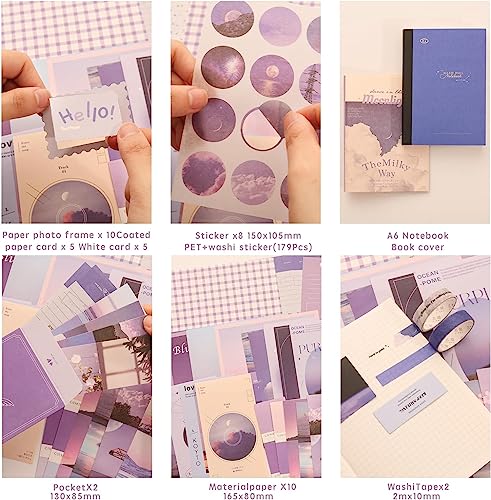 Image of Bstorify Scrapbook Photo Albums Brown Thick Kraft Paper Scrap Book Ideal for Your Scrapbooking Albums Art & Craft Projects (Moonlight), 256 Pages, Medium