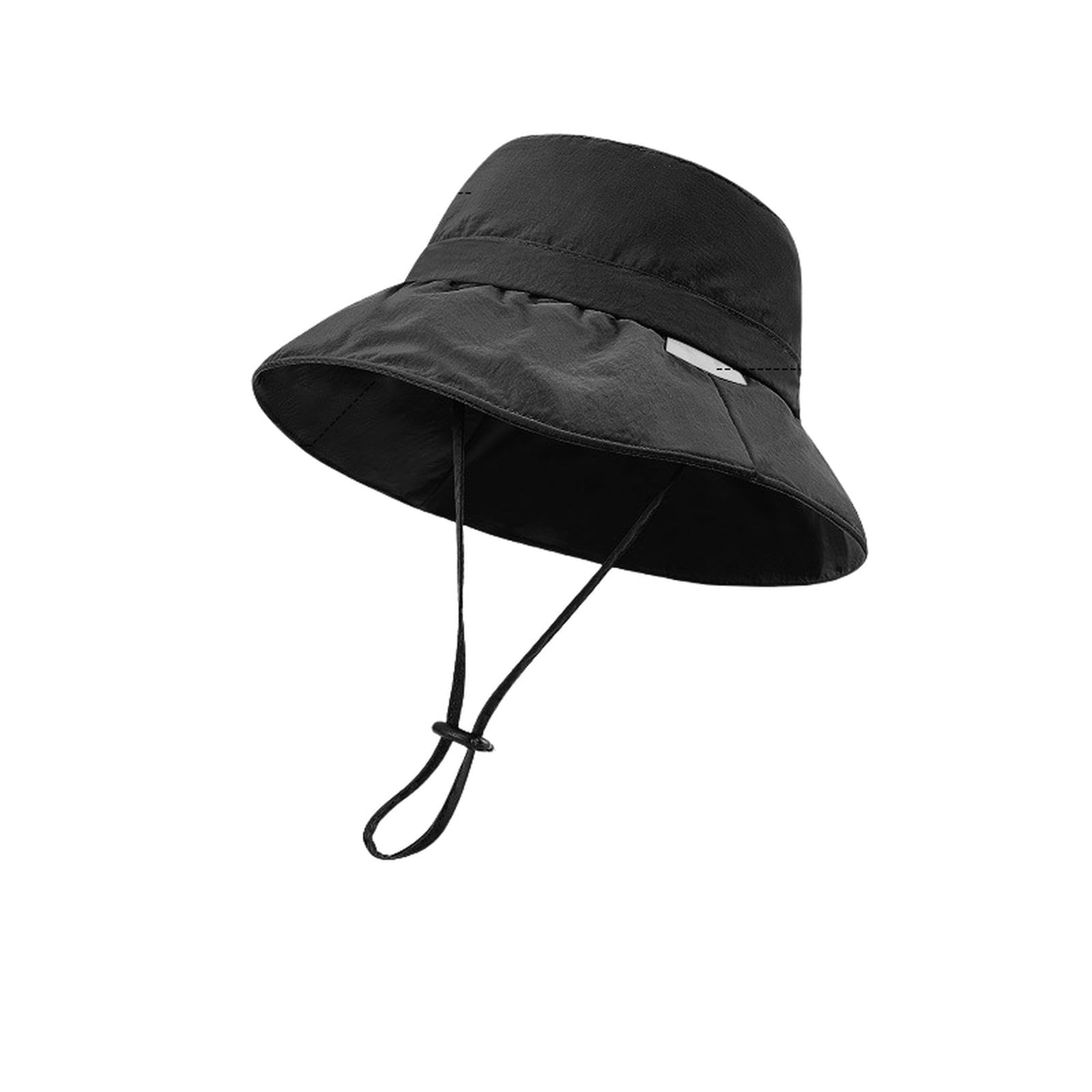 Chapeau de Soleil Bob Femme Noir Idéal pour Randonnée Extérieur et Voyage