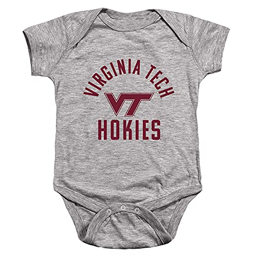 Virginia Tech Official One Color Logo Unisex Infant Snap Suit for Baby,Athletic Heather, 6 Months