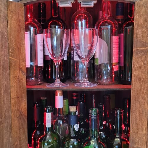 Estante de madera de 81 cm con puerta para guardar botellas 7