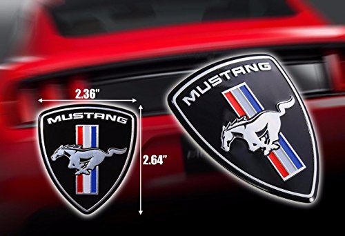 Exotic Store FM-2D Modified Metal (not Plastic) Modified Mustang Ferrari Style Hood Fender Badge Emblem Fender Trunk Nameplate (2 Pieces)