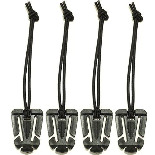Sweetfun Tactical Gear Clip Molle Web Dominators for Outdoor Hydration Tube Backpack Straps Management Set of 4 Black