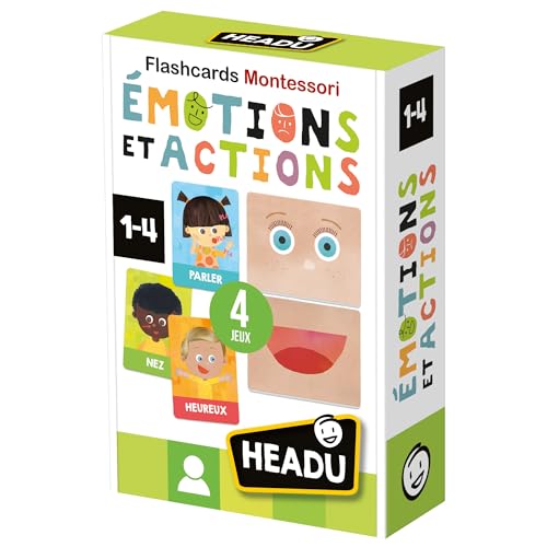 HEADU - Flashcards Émotions Et Actions Montessori - Cartes Tactiles Multiactivités | Jeu Educatif 2 3 Ans, Jeu Educatif Montessori, Cadeau Enfants, Cadeau Fille, Cadeau Garçon, Made in Italy