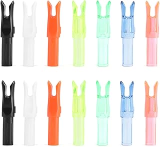 SHARROW Archery Arrows Nocks 6.20mm/.244 inch Inside Diameter Plastic Arrow Nock Tail for Compound Recurve Bow DIY Hunting Shooting Arrows 50 Pack (Black)