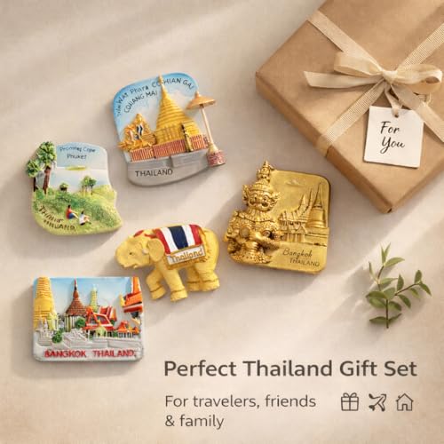 Pack de 5 imanes decorativos de recuerdo de Tailandia miniatura 6