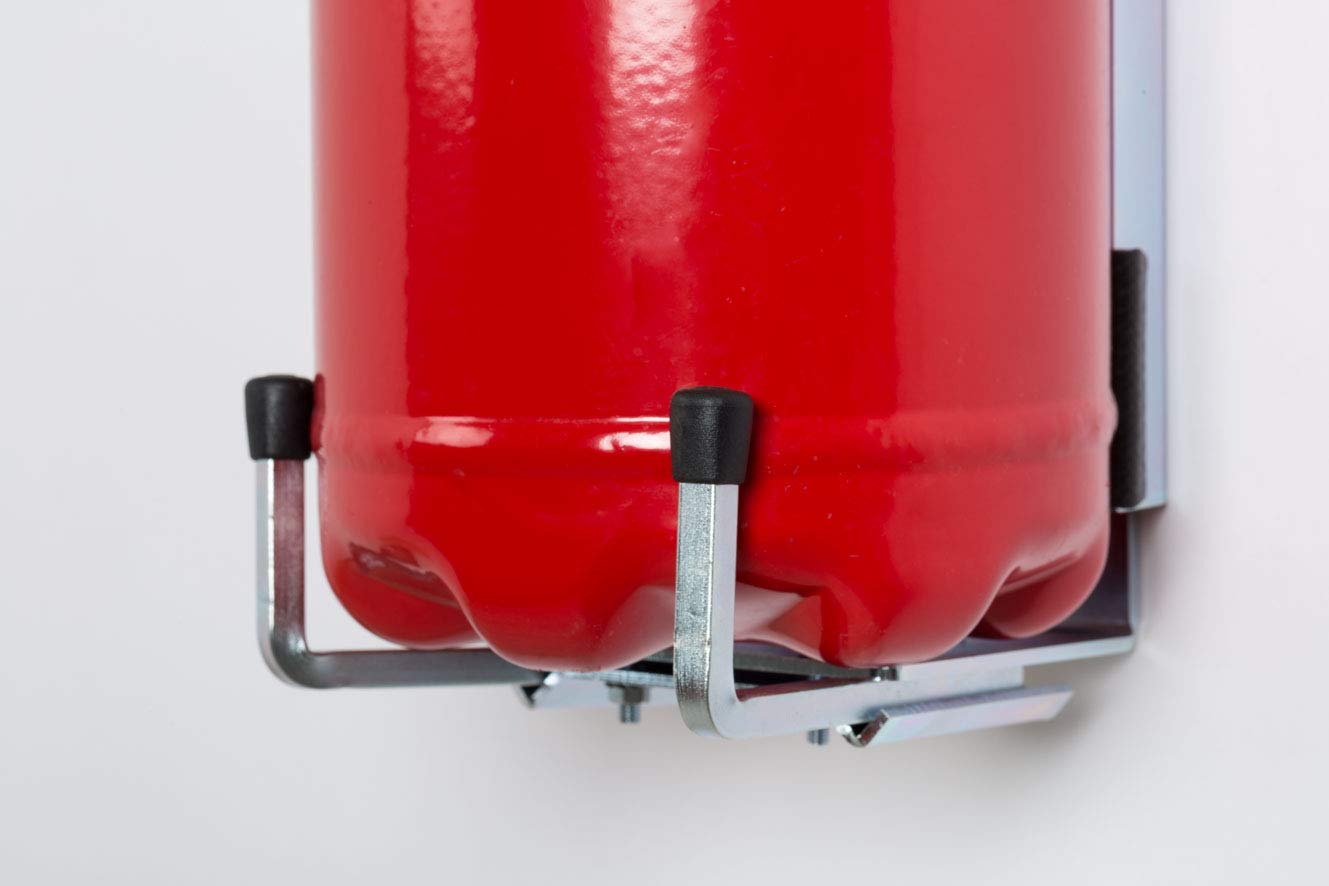 Soporte universal de extintor para ara muros, autobuses, autocaravanas, camiones, vehículos de transporte, máquinas agrícolas. en acero galvanizado