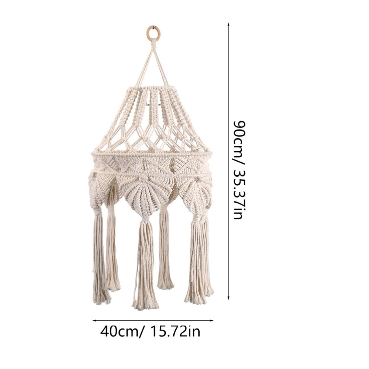 GANAZONO Coprilampada Intrecciato in Stile Boho Corda di Cotone, Paralume per Lampada a Sospensione, Adatto per Matrimoni e Decorazioni di Feste Stili multipli