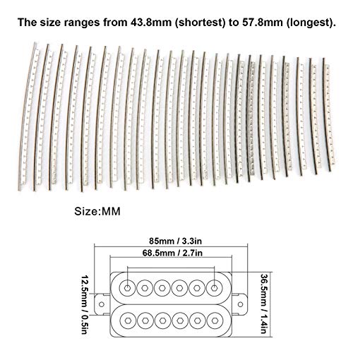 Tomotato Guitar Frets, 24 Pcs Guitar Fret Wire Set Stainless Steel Guitar Fret Wire Replacement Guitar Fret Wire for Guitar Replacement Accessories,2.7mm by Tomotato - Image 3