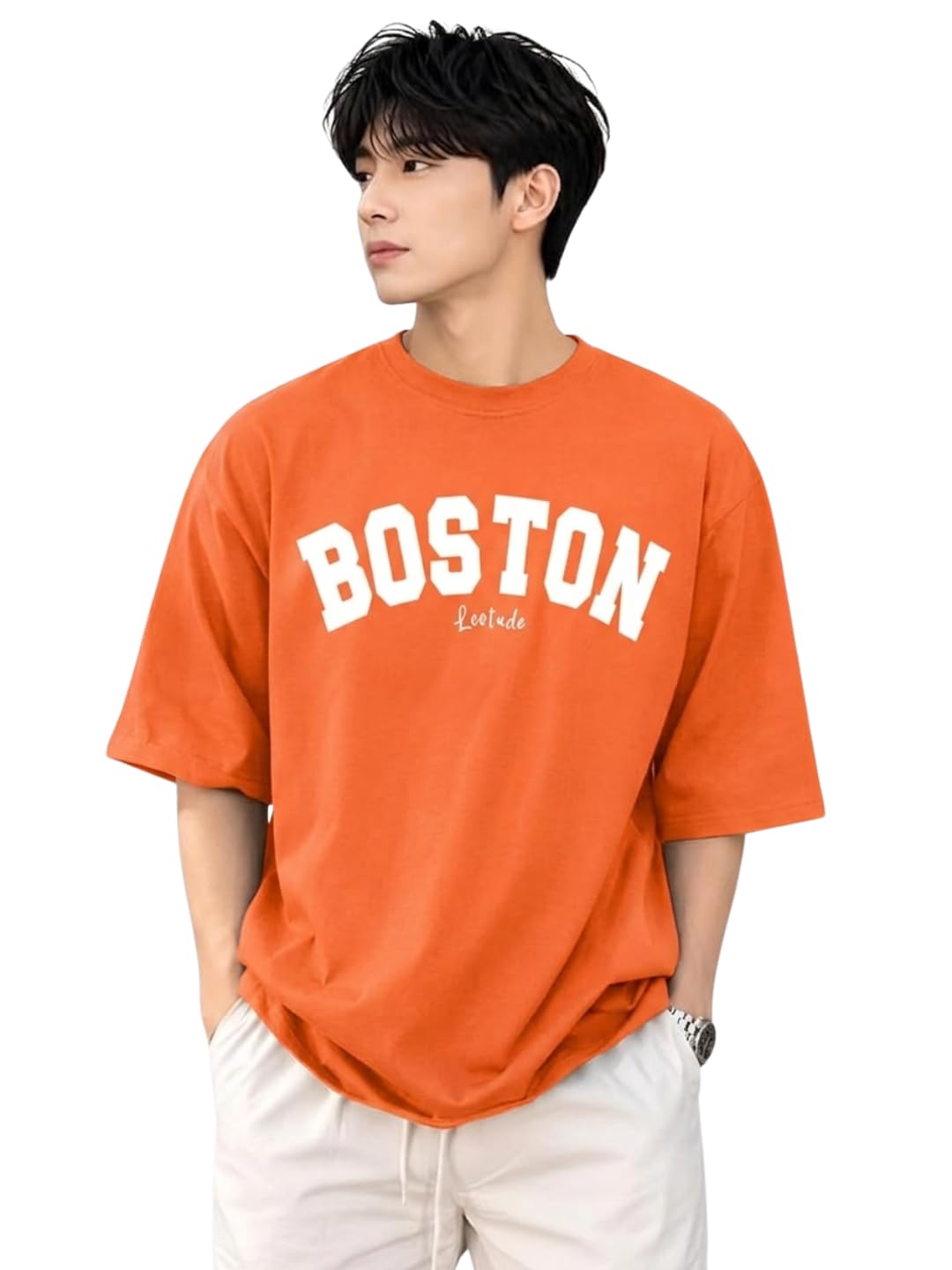LEOTUDE Men's Oversized Drop-Shoulder Printed T-Shirt at ₹269 (76% Off) – Amazon