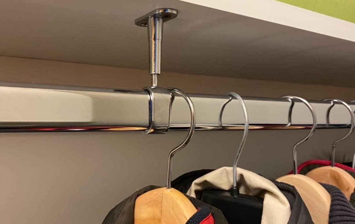 Set 4 Supporti Per Asta Armadio - Reggitubo Centrale Regolabile, Per Mensole E Appendiabiti - Foto 14