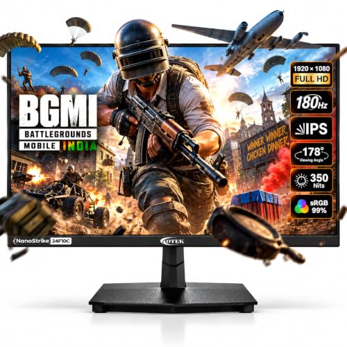 Image of OTEK NanoStrike 27F10C 27 Inch FHD Gaming Monitor, 180Hz, 1ms MPRT, HDR10, 99% sRGB, Frameless, HDMI 2.0, DP 1.4, Anti-Glare Display for PC, Laptop & Console