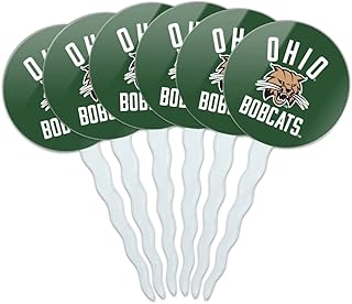 Ohio University Bobcats Logo Cupcake Picks Toppers Decoration Set of 6