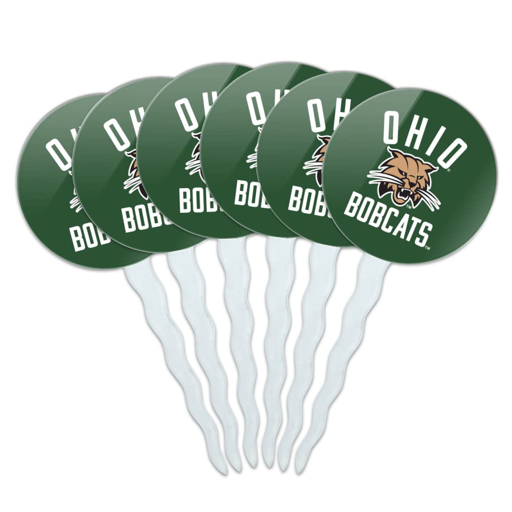GRAPHICS & MORE Ohio University Bobcats Logo Cupcake Picks Toppers Decoration Set of 6
