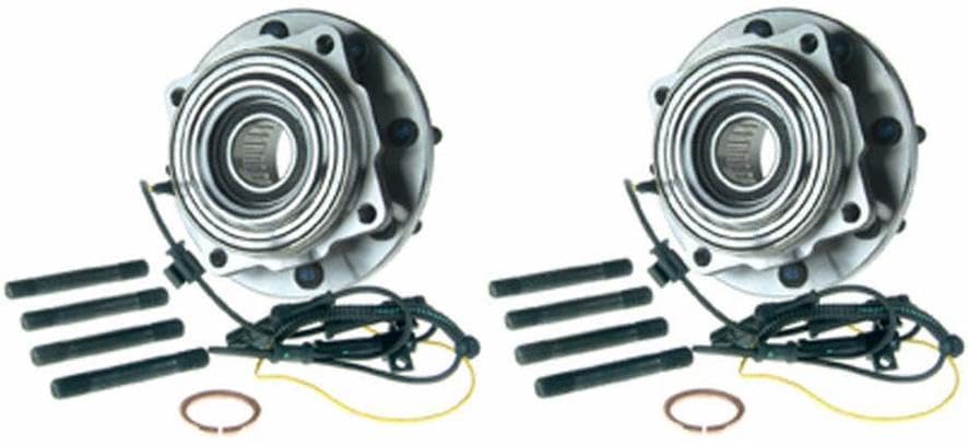 Image of TRQ 2 Piece Front Rear Wheel Bearing & Hub Assembly Set 4WD Compatible with 2005-2009 Ford F-250 Super Duty 2005-2010 F-350 Super Duty