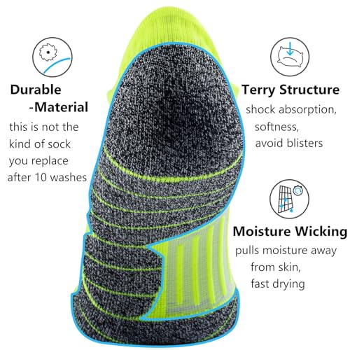 CWVLC No Show Sports Compression Socks for Men Women with Cushion (4/8 Pairs)4