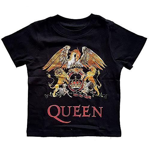 Queen Toddler T Shirt Classic Crest Logo Official Black 12 Months to 5 Years 4 Years