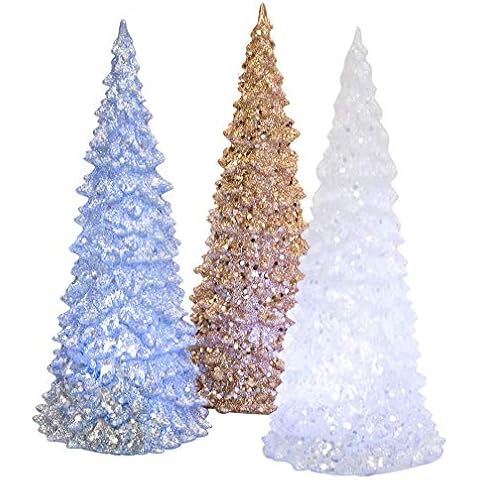 Transpac Imports Light Up Tree Metallic Glitter Figurines Cover