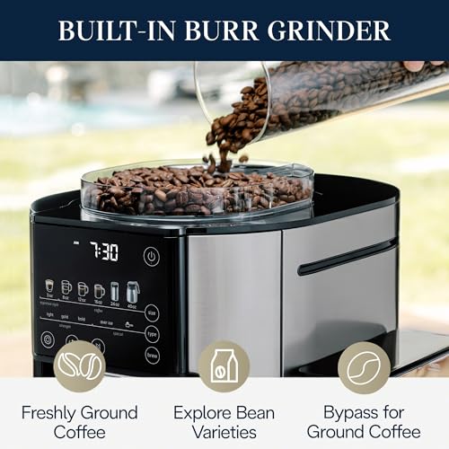 Image of De'Longhi TrueBrew Drip Coffee Maker, Grinder, 8 to 40 oz, Built-In Grinder | #1 Worldwide Espresso Machine Maker, Built-in Grinder, 40 oz Coffee Pot, 5 Brew Styles, 6 Brew Sizes, One-Touch Simplicity