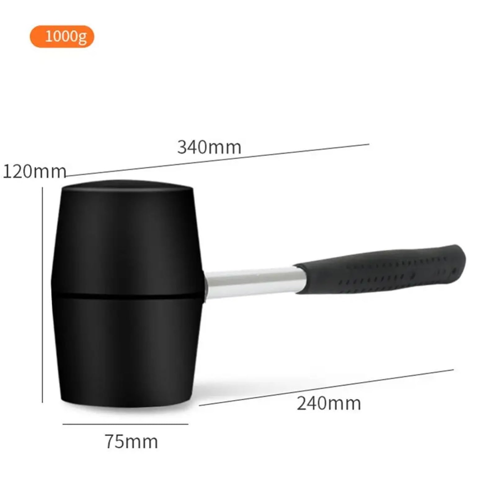 młotek gumowy, Wielofunkcyjny młotek gumowy 300g 400g 500g 750g 1000g do płytek podłogowych, marmuru, specjalny domu, ścięgien wołowych(1000g)