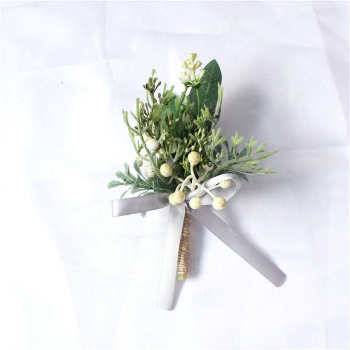 EEfpxwtz Prom corsage wrist flower， Artifici Plastic Succulent Wrist Corsage Boutonniere Brid Brooch Multicolor(F Boutonniere)