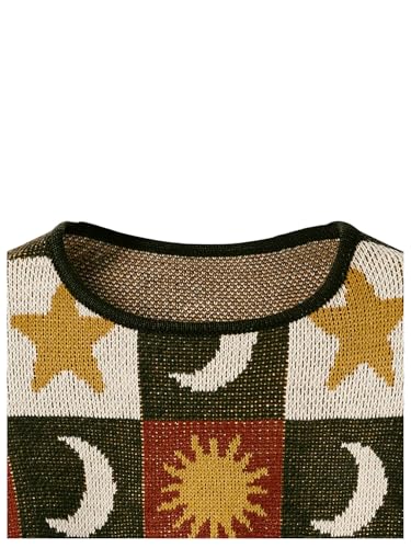 SOLY HUX Plus Size Y2K Cropped Sweaters for Women Star Graphic Sweaters Pullover Boho Tops Grunge Clothes 90s Outfits3