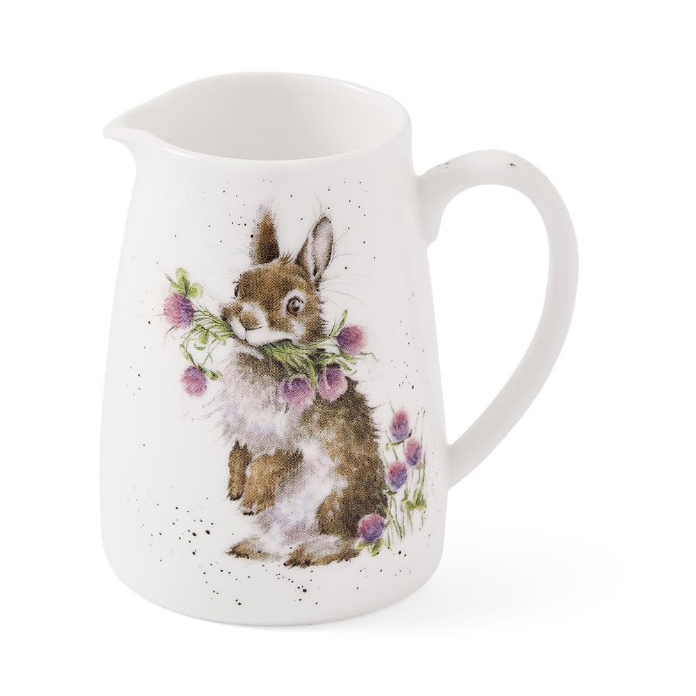 Royal Worcester x Wrendale Designs Rabbit Posy Jug (125ml) โ Fine Bone China Mini Creamer Jug for Milk, Flowers or Decorative Display