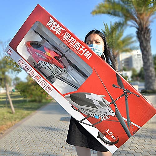 Nsddm 30in Super Large Remote Helicopter 2.4G Charging RC Helicopter Alloy RC Airplane Outdoor RC Aircraft with Light for Beginners, Adult Flying Enthusiasts, Children's Toy Gift ( Color : Red )