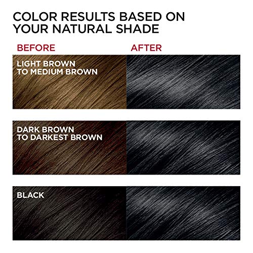 Image of L'Oreal Paris Excellence Creme Permanent Hair Color, 1BB Velvet Black, 100 percent Gray Coverage Hair Dye, Pack of 1