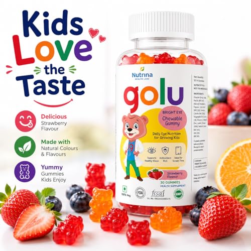 Image of Bright Eye Gummies For Kids (5-13 years) | With Omega 3 | Promotes Better Eye Health Brain Booster | 30 Gummies (Pack of 1)