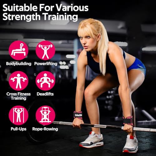Image of Weight Lifting Wrist Strap,Double Layer Leather Wrist Wraps with Neoprene Padding for Weightlifting & Deadlifts - Adjustable Gym Straps for Men & Women