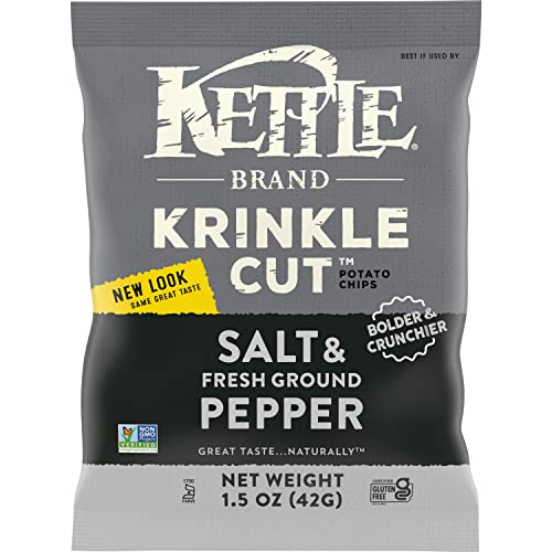 Kettle Brand Potato Chips Krinkle Cut Salt & Fresh Ground Pepper, 1.5 Oz #TOP12