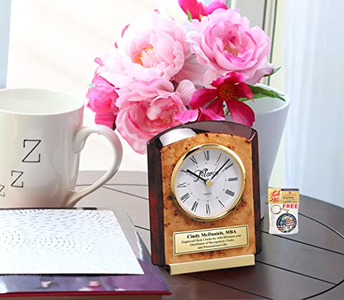 6x6 Desk Clock - Funny Cute T-rex Dinosaurs Bride and Groom Wedding Old Age Wedding and Love