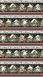 Winter Song - DP27801 99 Bird House Border Stripe - Cotton Quilting Fabric