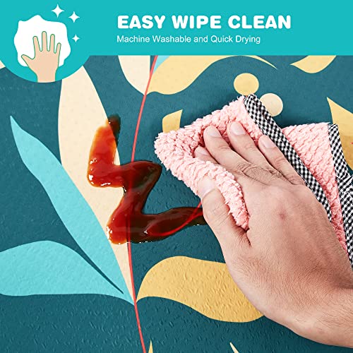 Welspo Splat Mat For Under High Chair, Washable Large Floor Mat, Anti-Slip Silicone Spot Waterproof Baby Splash Mat, Food Catcher Art Craft Leak Proof Mat (51'' X 51'') #TOP3