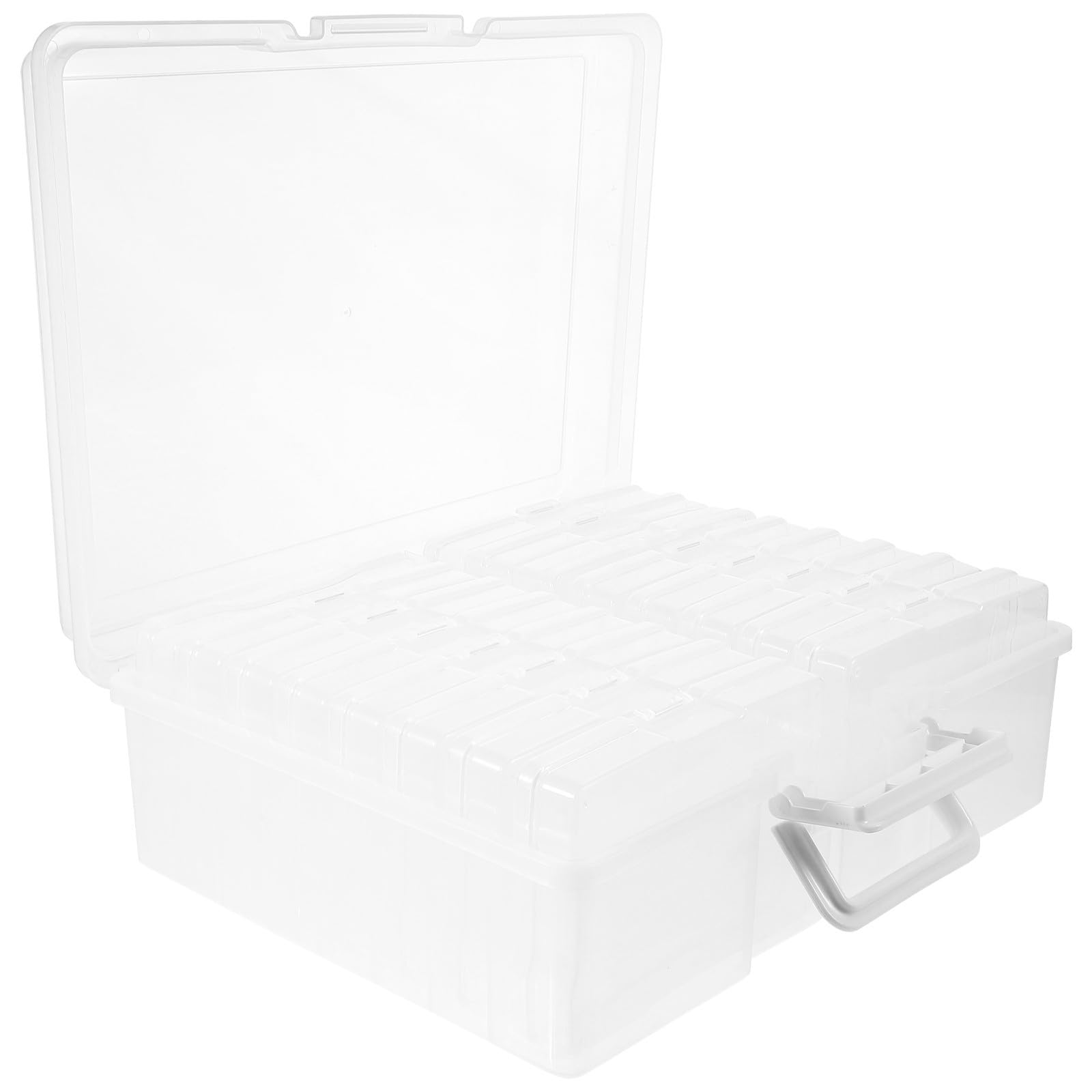 ABOOFAN Fotoaufbewahrungsbox aus Pp 4x6 Zoll Große Kapazität mit Griff und Deckel für Fotos und Spielkarten Wiederverwendbar für Reisen und Koffer