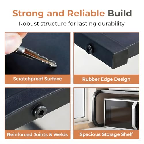 Image of HomeEssentials Multipurpose Microwave Stand - Space-Saving Kitchen Rack for OTG, Oven, Mixer & More | Durable, Rust-Resistant Countertop Storage Organizer for Home & Kitchen