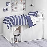 Nautica - Twin XL Size Bed Skirt, Prewashed 100% Cotton Twill with a 42' Drop, Split Corners & Reinforced Top Panel, Machine Washable Bedding (Solid White)
