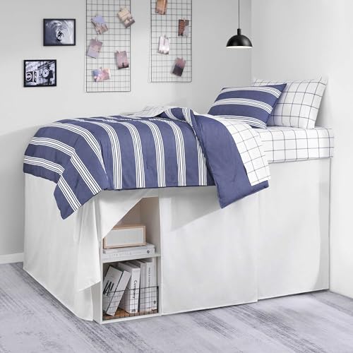 Nautica - Twin XL Size Cotton Twill Bed Skirt with Split Corners - image 1