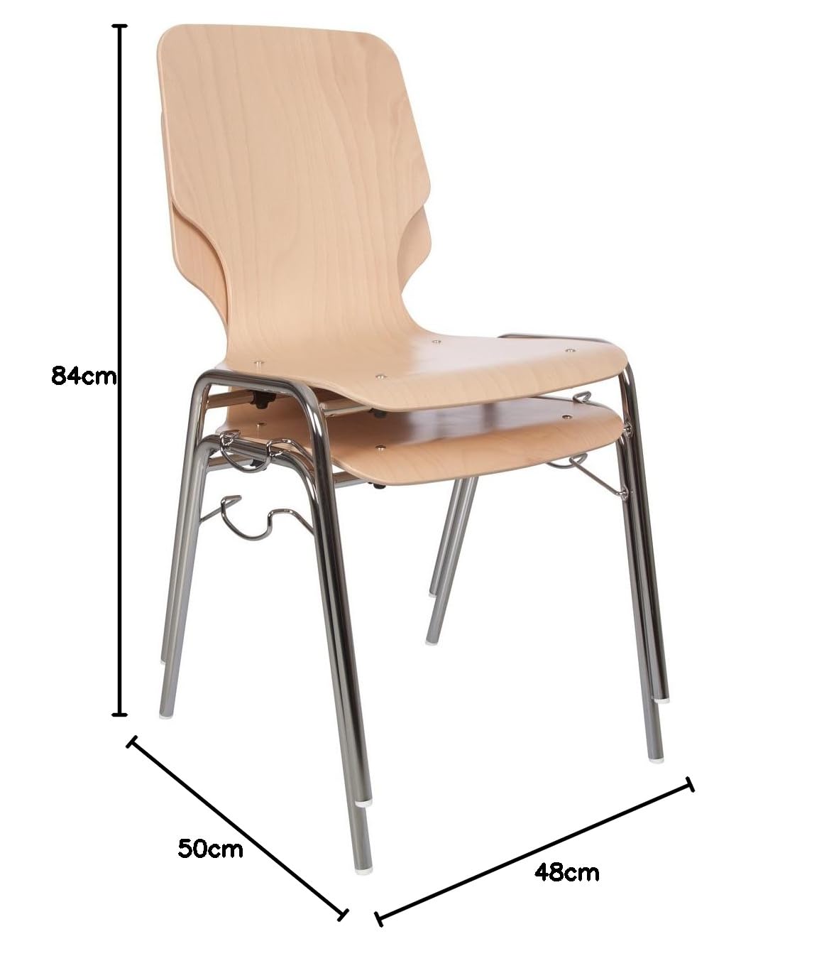 Sport-Tec Stapelstuhl Buche, Besucherstuhl aus Holz, Konferenzstuhl, Bürostuhl