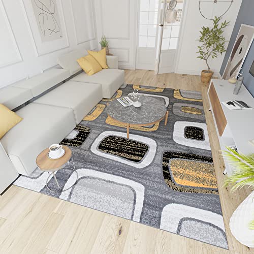 Mazovia Alfombra Modern De Salón Grande De Pelo Corto - Alfombras Salón - Alfombras De Habitación De Matrimonio, Dormitorio Y Comedor - Gris Amarillo 160 X 230 Cm Mazovia Alfombra Modern De Salón Grande De Pelo Corto - Alfombras Salón - Alfombras De Habitación De Matrimonio, Dormitorio Y Comedor - Gris Amarillo 160 X 230 Cm