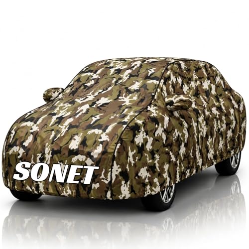 Image of Safe-Cars New Jungle 100% Waterproof Sonet Car Cover | Polyester Car Body Cover for Rain & Sun | UV Protection, Dustproof, Scratch Resistant, Windproof, Heat Resistant, Custom Fit
