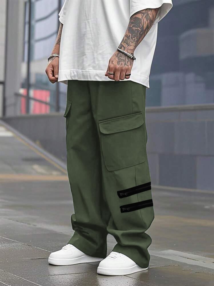 ZAFUL Cargo Pants for Men Casual Joggers Loose Fit Workout Sweatpants Hiking Drawstring Tactical Pants with Multi Pockets - Image 4