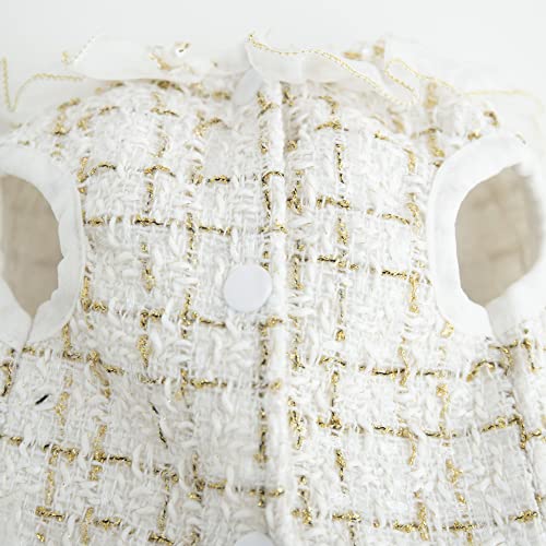 Luxury Pearl Dog Dresses, Lace Tulle Puppy Skirt For Small And Medium Girl Dogs Photography Christmas Halloween(White,Medium) #TOP2