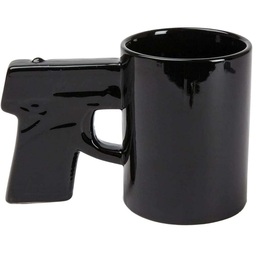 Bigmouth Black Inc Gun Handle 414Ml Ceramic Coffee Mug Novelty Gift