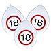 Folat Lot de 8 ballons gonflables pour 18e anniversaire avec motif panneau de signalisation - Décoration pour anniversaire de 18 ans
