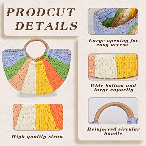Bolso Tote de algodón tejido a mano para mujer miniatura 5