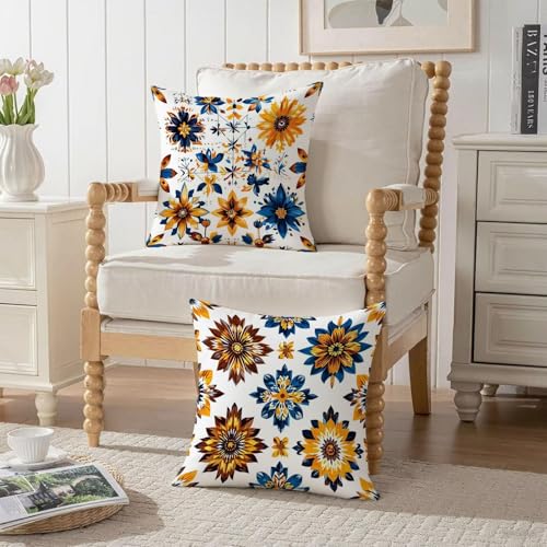 Housse coussin 55x55cm pour salon et chambre décor orange style printemps