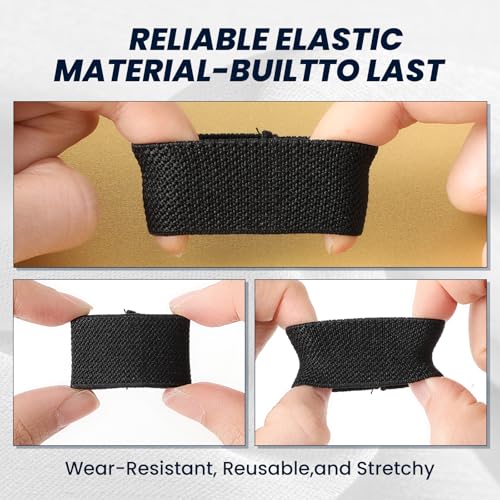 Tucnoeu 10 peças de alça elástica para cinto, prendedores de cinto de nylon, alça de mochila preta p