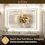 TETOTE LED Bathroom Mirror with Lights Gold Metal Framed 40x24 Frontlit & Backlit Vanity Mirror Baroque Antifog Stepless Dimmable White/Warm/Natural,CRI90+,Waterproof,Wall Mounted(Horizontal/Vertical) - Image 5